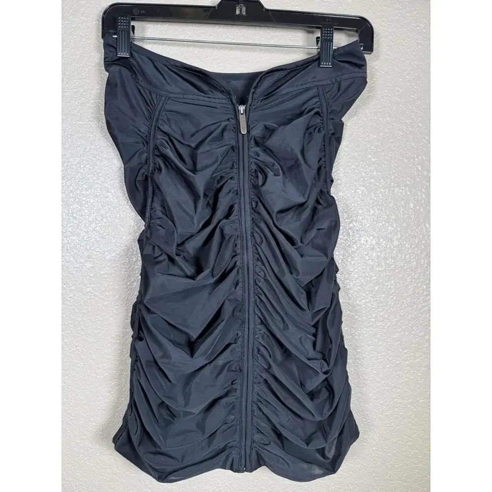 Zac Posen‎ for Target Women Ruched Sz M Pencil Skirt with Front Zipper Black